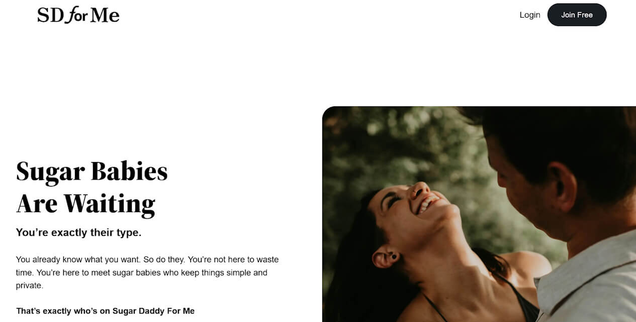 SugarDaddyForMe official website homepage