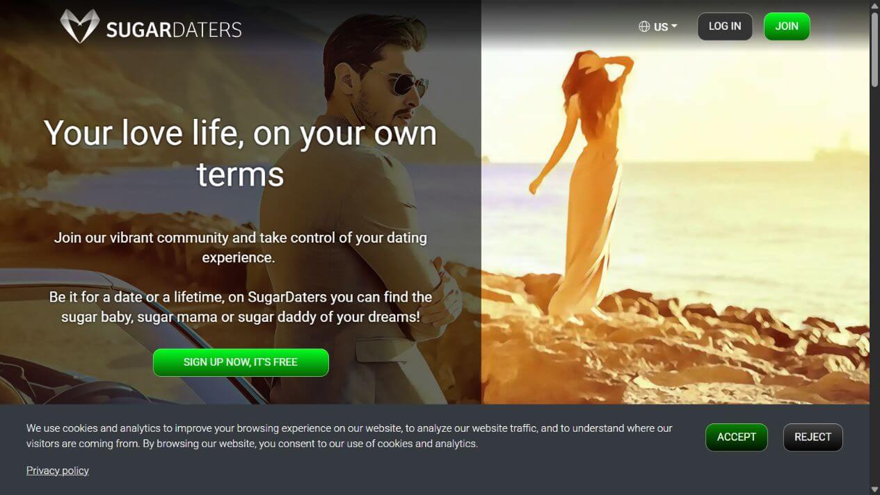 SugarDaters official website homepage